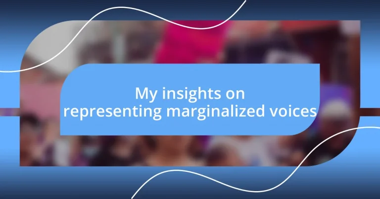 My insights on representing marginalized voices